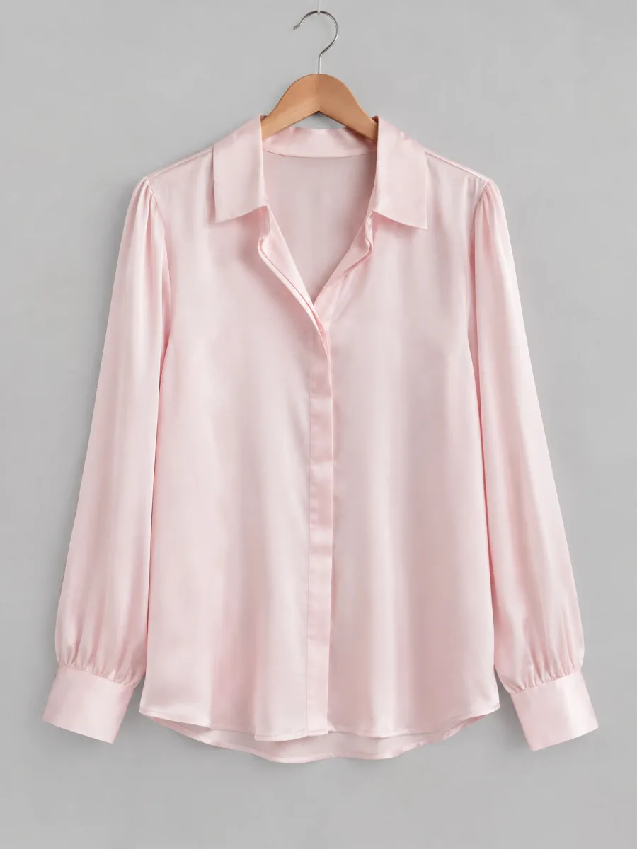 Icy pink silk blouse