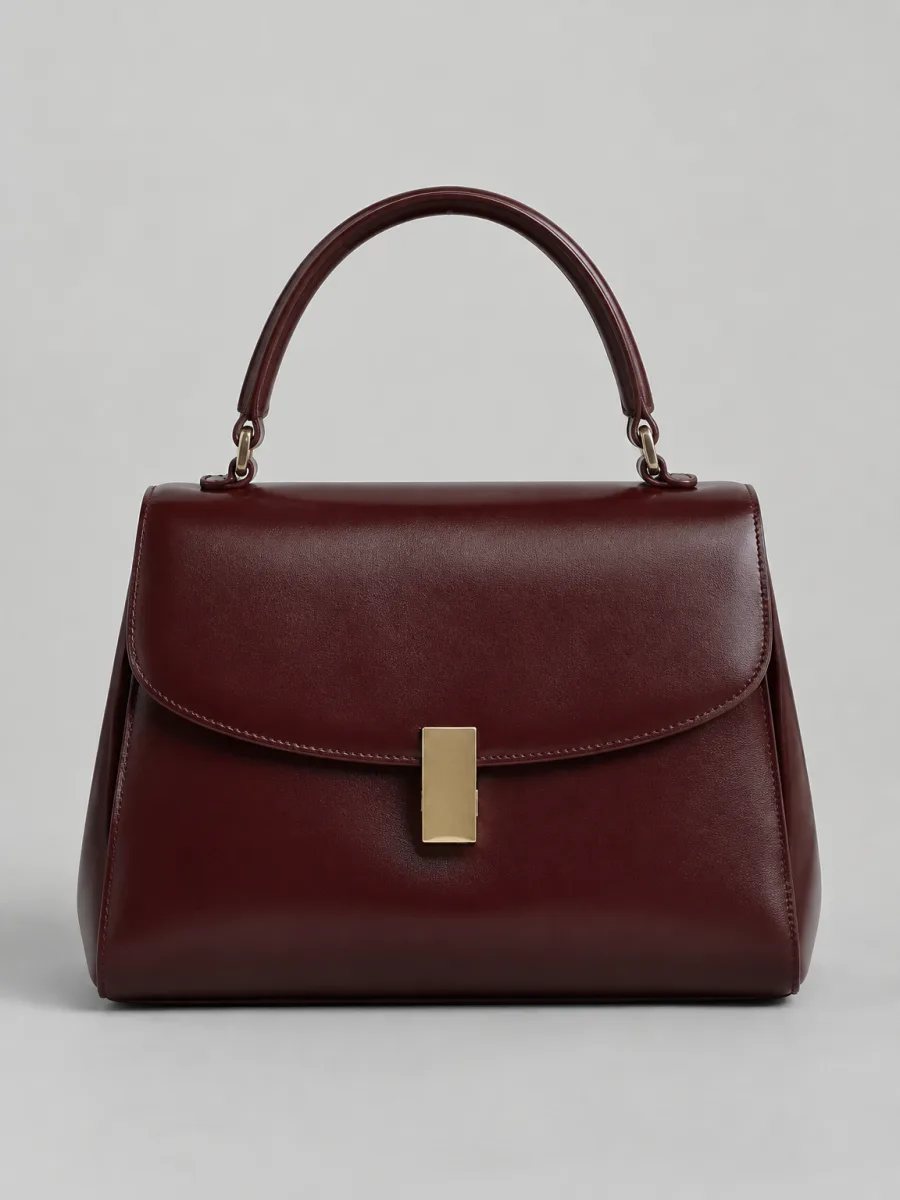 Oxblood leather handbag