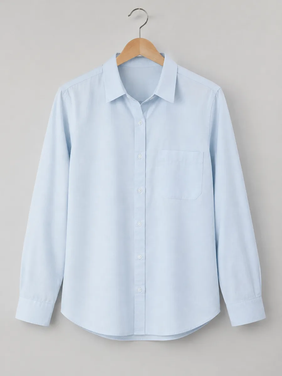 Icy blue button-down shirt